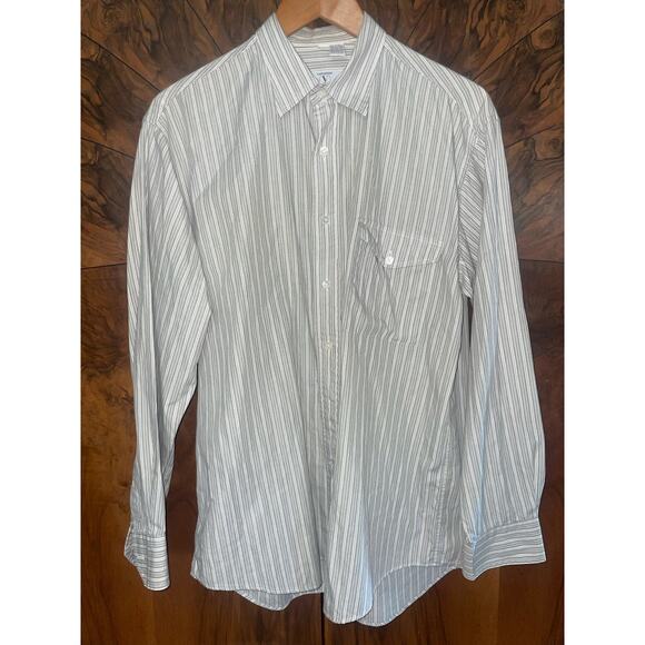 Vintage VALENTINO Men's Striped Shirt Long Sleeve w Pocket - Picture 2 of 3